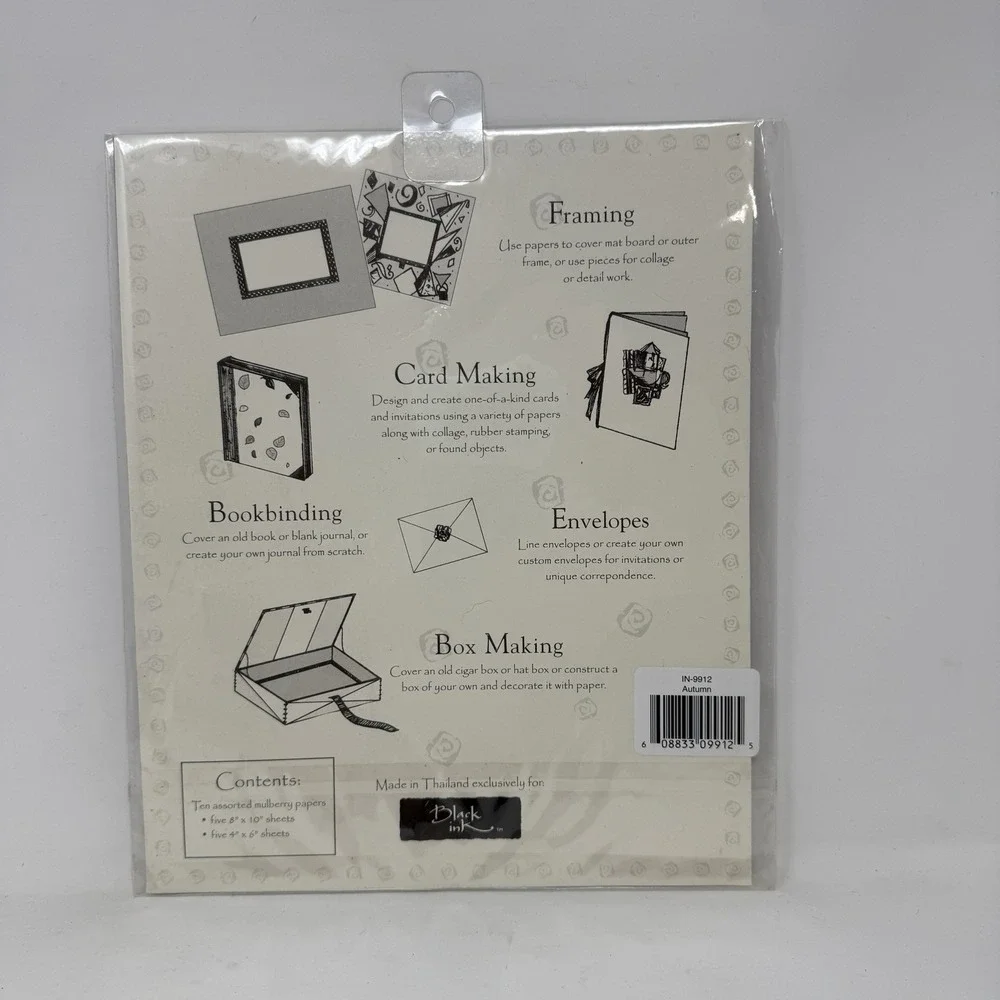 Black Ink Decorative Paper Pack - Autumn IN-9912 - (5) 8x10